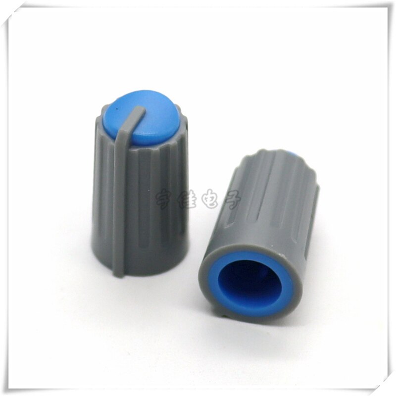 Pommeau de potentiomètre en plastique, demi-arbre 10.5x18MM, encodeur rotatif, bouton de commutation de volume adapté à l'axe D 6MM, 10 pièces: BLEU CIEL