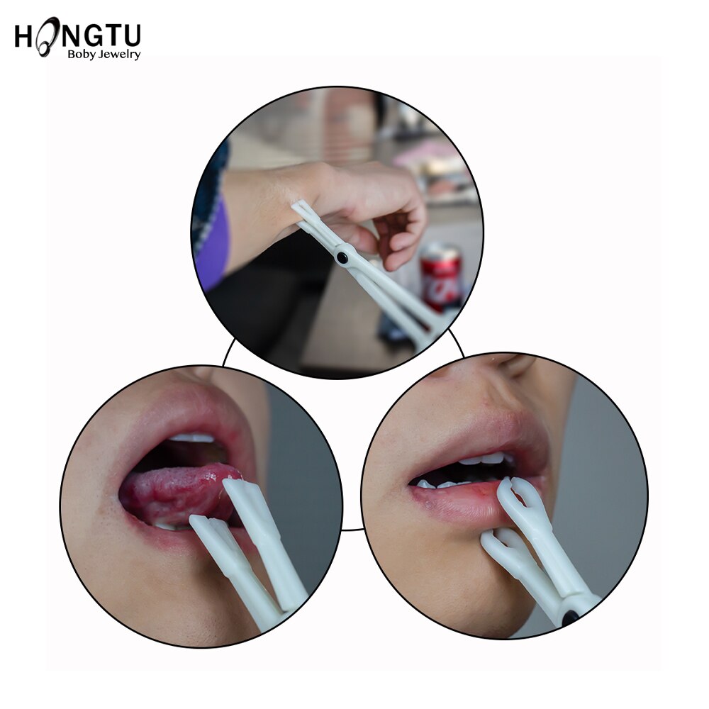 Pince de perçage jetable en acrylique, 1 pièce, pince en plastique, corps, oreille, lèvre, nombril, nez, langue, sourcils, outil de perçage