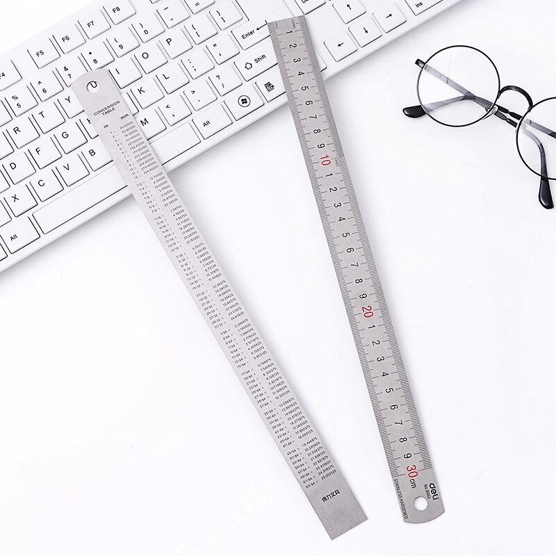 Sewing Foot 30cm Stainless Steel Metal Straight Ruler Tool Precision Double Sided Measuring Stationery School Office Supplies