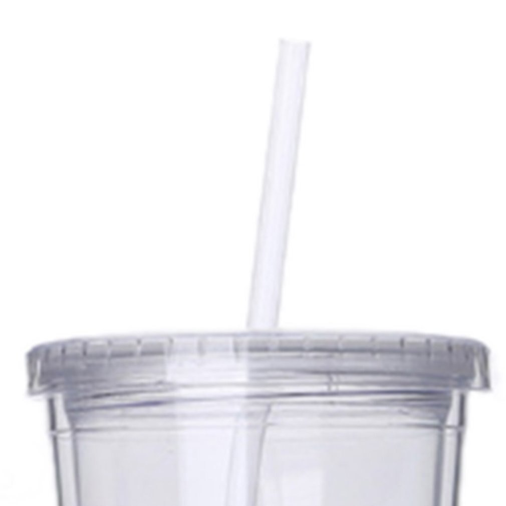 Double-layer plastic anti-scalding hand straw cup Premium Grade Acrylic Double Walled Dishwasher Safe Versatile