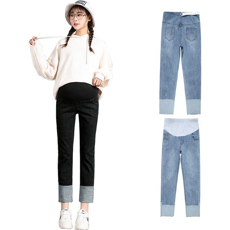 Gravidbyxor raka jeans gravidkläder 2 färger höghus nio tiondels byxor mammakläder 0296
