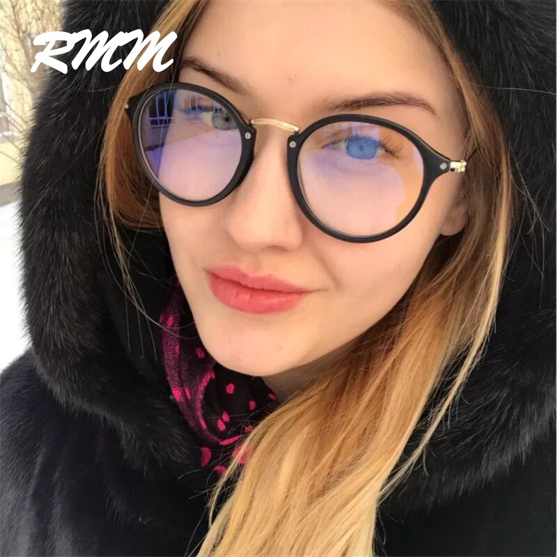 Gafas de luz azul, marco de gafas para ordenador, gafas redondas transparentes para mujer, gafas de montura óptica para mujer, montura transparente