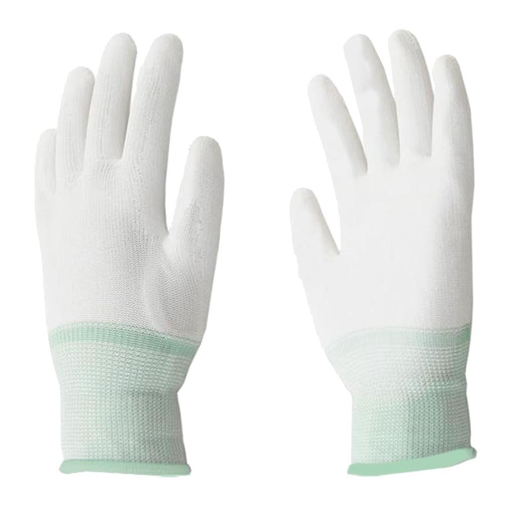 1 par hvide arbejdshandsker inspektion bomuldsarbejde høje stretch handsker tynde smykker lette etikette handsker: Nylon
