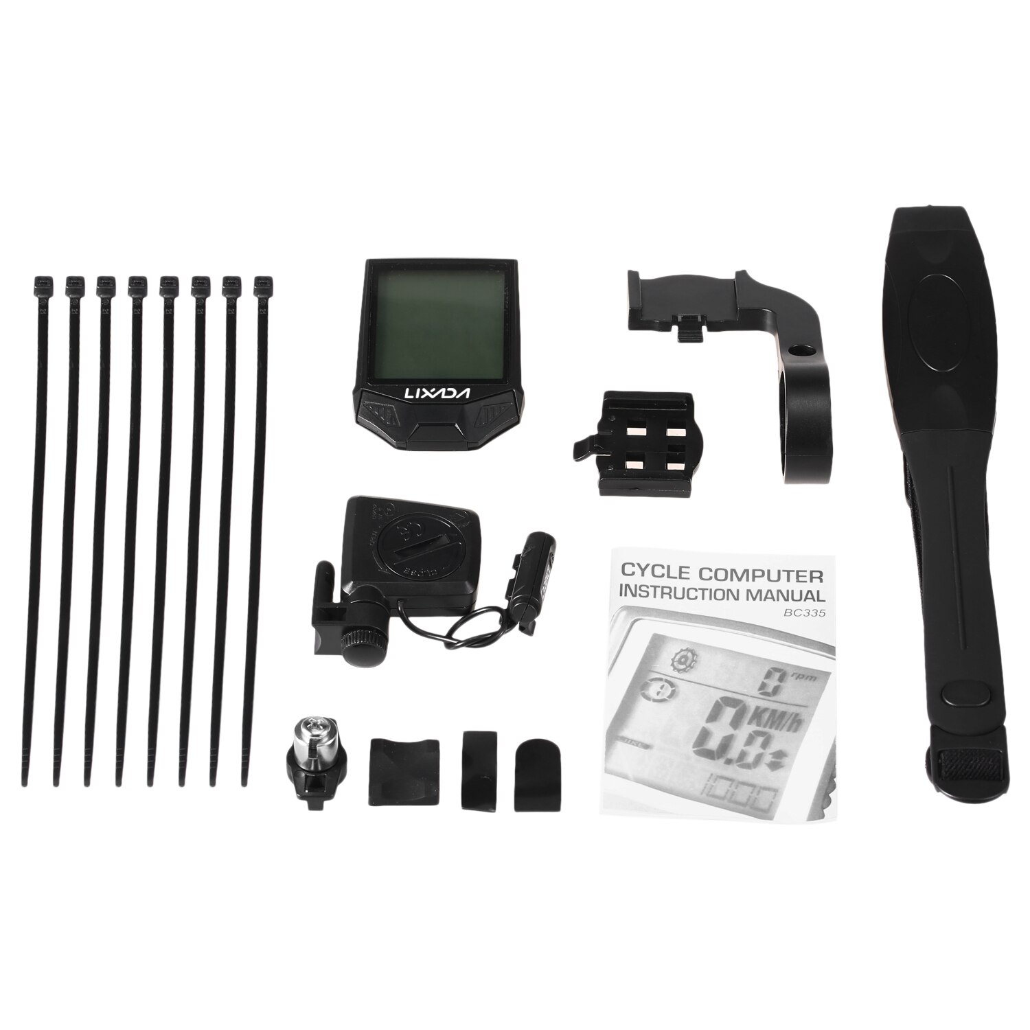 Lixada 3-in-1 Multifunctional Cycling Wireless Computer Cadence and Heart Rate Sensor Rainproof Backlight LCD Cycling Computer