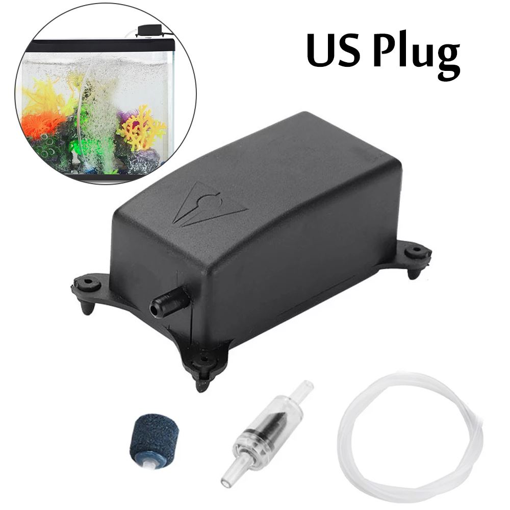 Aquarium Visteelt Oxygenatie Pomp Beluchting Pomp Aquarium Beluchter Mute Kleine Huishoudelijke Single-Gat Zuurstof Pomp Kit: US Plug