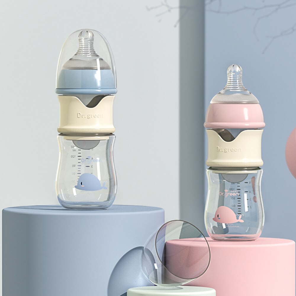 Baby Bottle Breast Wide Mouth Feeding Bottle Glass Baby Bottle