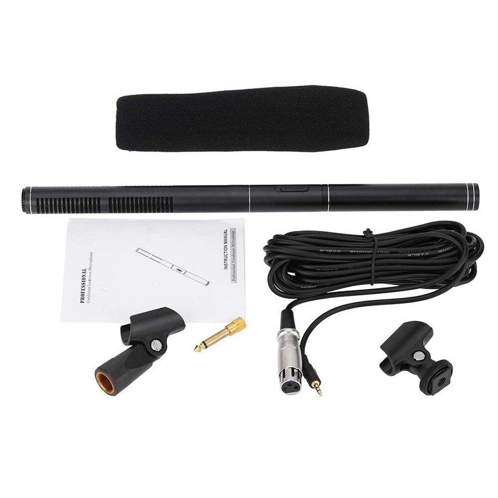 Reporter Interview Microphone Wired Microphone Uni-Directional Capacitive MIC For DSLR SLR Camera Camcorder Video