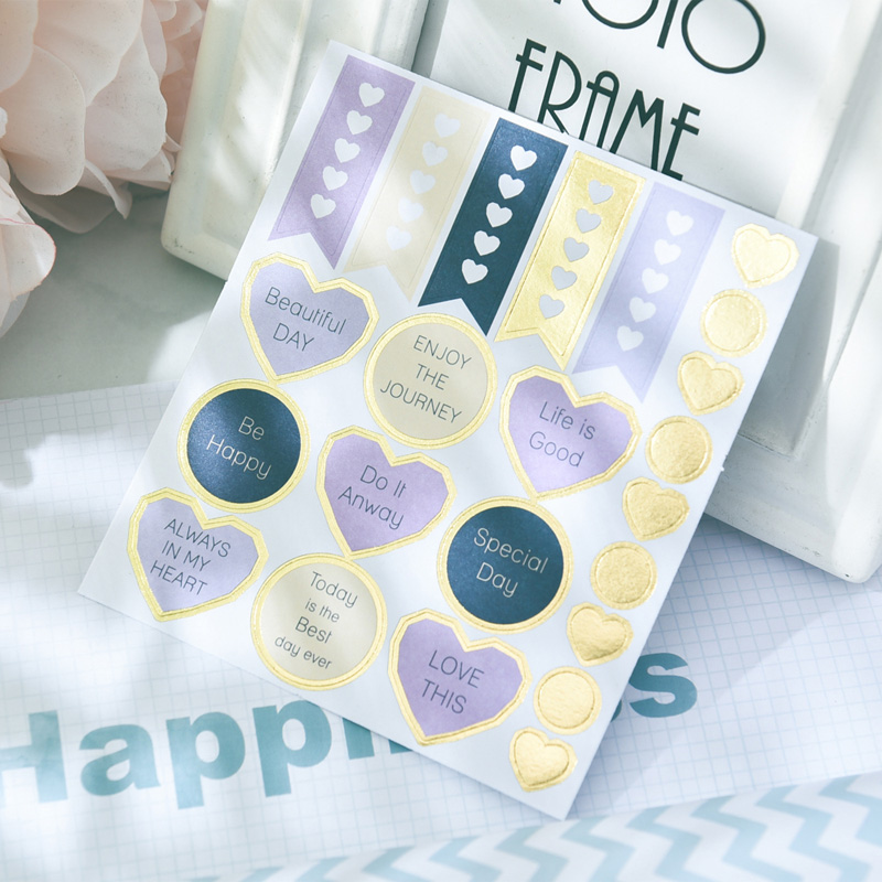 ZFPARTY 4pcs Happy Day Stickers for Scrapbooking DIY Projects/Photo Album/Card Making Crafts