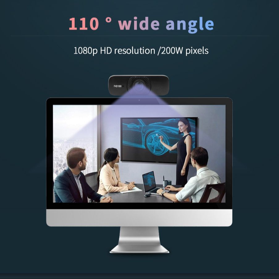 TISHRIC 1080P Webcam 1080Pro Web Camera with Microphone Web Cam PC Camera USB Computer Camera 110° Wide Angle Webcam for PC