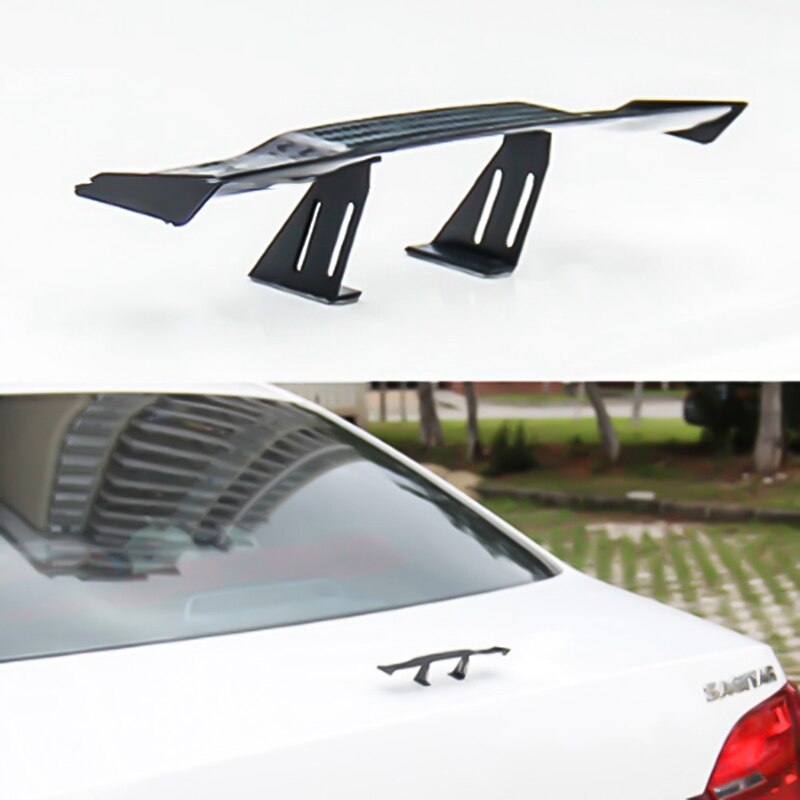 17cm bilar modifierad racing bak liten vinge mini spoiler kolfiber twill look luftdeflektor spoiler dekoration