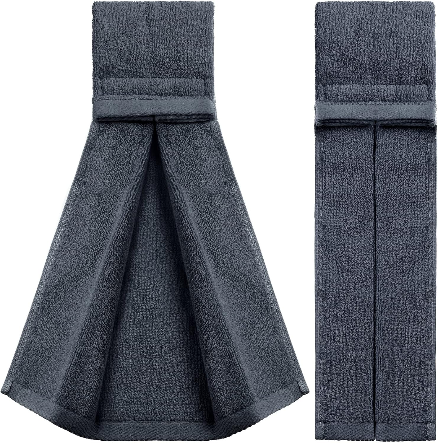 2 stück baumwoll-Sport-fußballhandtücher mit verschluss, schweißhandtücher für Sport, fitnessstudio, herren und damen (weiß): Blau