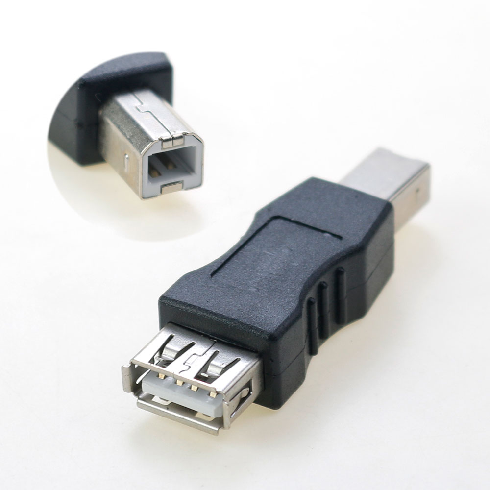 Adaptador USB 2,0 macho hembra a Mini USB para impresora, convertidor de Cable de AF a BM, conector de alimentación, adaptador de carga: Marrón