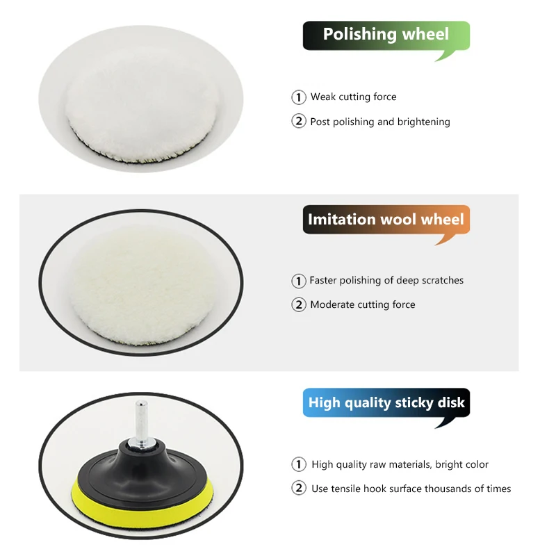 6 Stuks Auto Polijstschijf Spons Pads Kit Auto Detaillering Waxen Polish Machine Buffering Spons Verwijderen Krassen Wax Pads