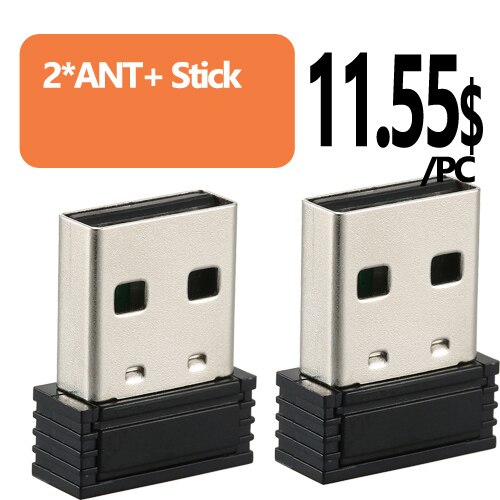 Adaptador de palo USB ANT +, Sensor transmisor para entrenamiento de bicicleta, para Garmin Zwift Wahoo Bkool TACX Onelap: 2 ANT USB Stick
