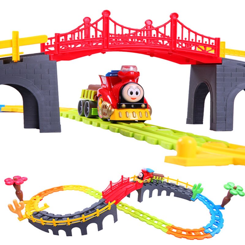 Tren de juguete para niños, juguetes de construcción, conjunto de juguete Tren Eléctrico, juguetes para niños, modelo tren, vías de ferrocarril, para niños,