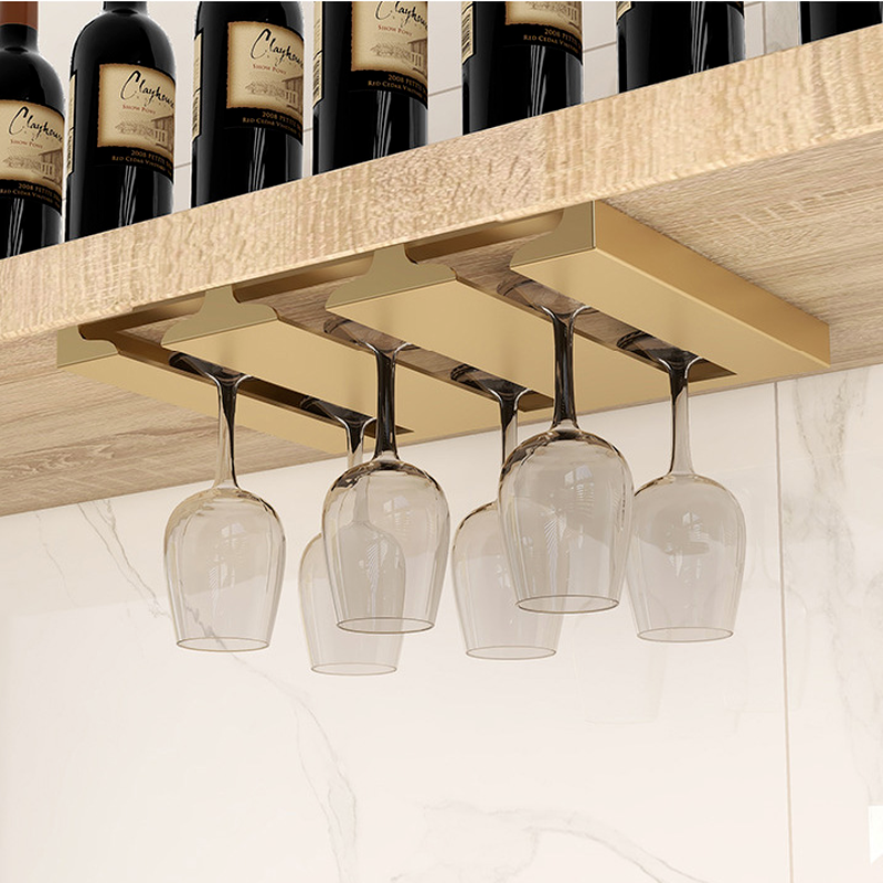 Białe złoto stojak na kieliszki robić wina strąk szafką Stemware uchwyt wieszak robić przechowywania metalowy Organizer robić kuchni barowej