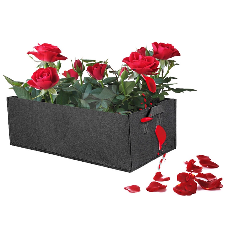 Grow Bags Non-Woven Fabric Raised Garden Bed Rectangle Planting Container Grow Bags Fabric Planter Pot For Plants Nursery Pot