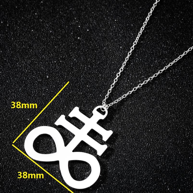 Stainless Steel Pentagram Steampunk Satan Fork Necklaces Hidden Devil Chokers Jewelry for Women Men Vintage Hero Symbol