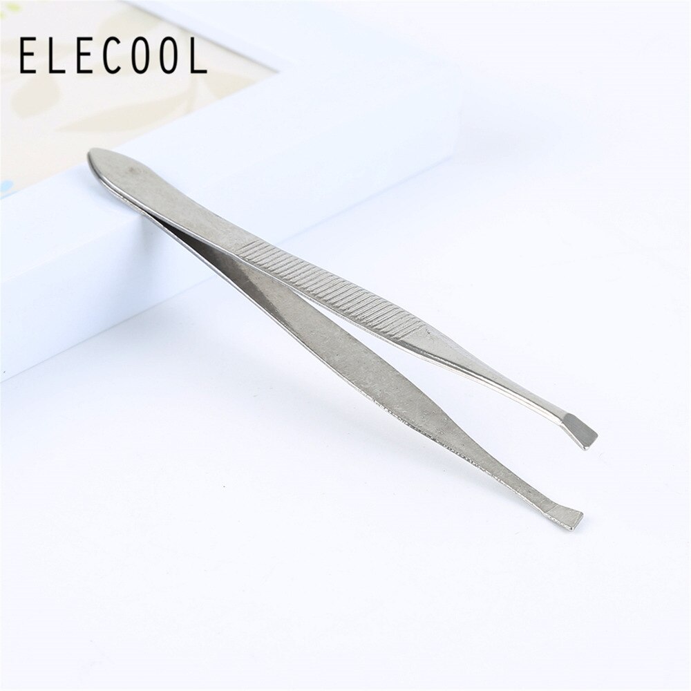 ELECOOL 2 stuks Wenkbrauw Pincet Schaar Kit Set Beauty Tool voor Gezicht Neus Haar Remover Valse Wimpers Clip Facial Willekeurige kleur