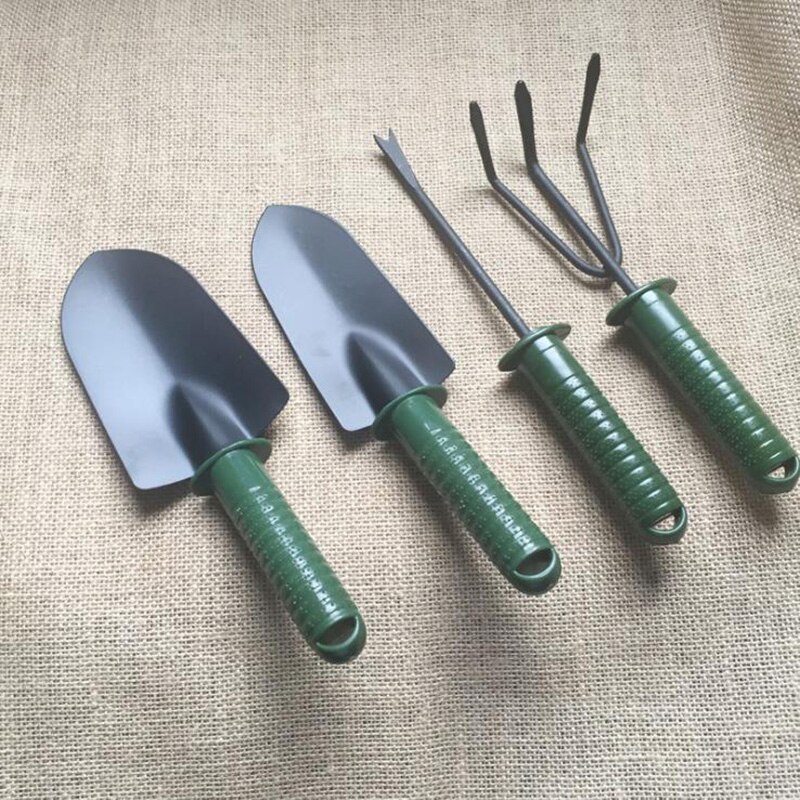 4 Uds Mini rastrillo de pala juego de herramientas para plantas de jardín con mango de madera herramientas de jardinería pequeña rastrillo pala herramientas de jardín