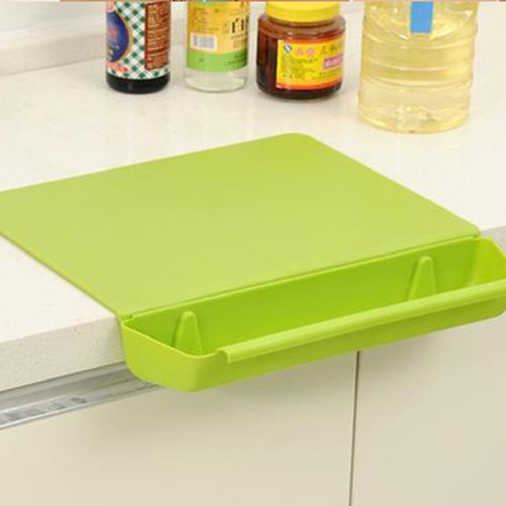 Chopping Board with Vegetables Storage Box Plastic Cutting Board Non -Slip Fruit Rubbing Panel for Home Kitchens Boards: Green