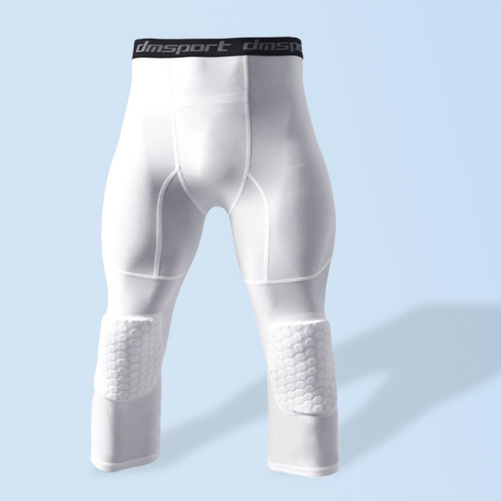 Durable Workout Leggings with Knee Pads Breathable Compression Pants Youth Boys Basketball Compression Pants