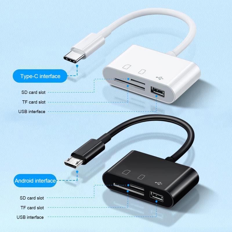 1/2 sztuki 3 w 1 typ C Adapter TF czytnik kart pamięci OTG Adpter dla IPad dla Macbook USB typu C czytnik kart