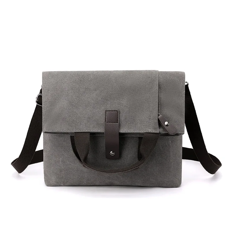 Heren canvas schoudertas zakelijke reis crossbodytas heren multifunctionele messenger tas heren aktetas heren handtassen shoppers: Grijs