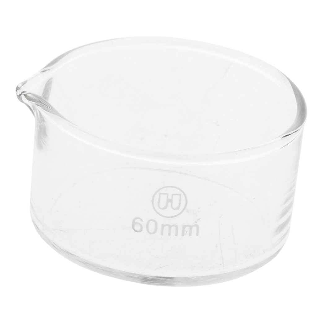 2 Pieces 60mm Reusable Glass Crystallizing Dishes, Borosilicate