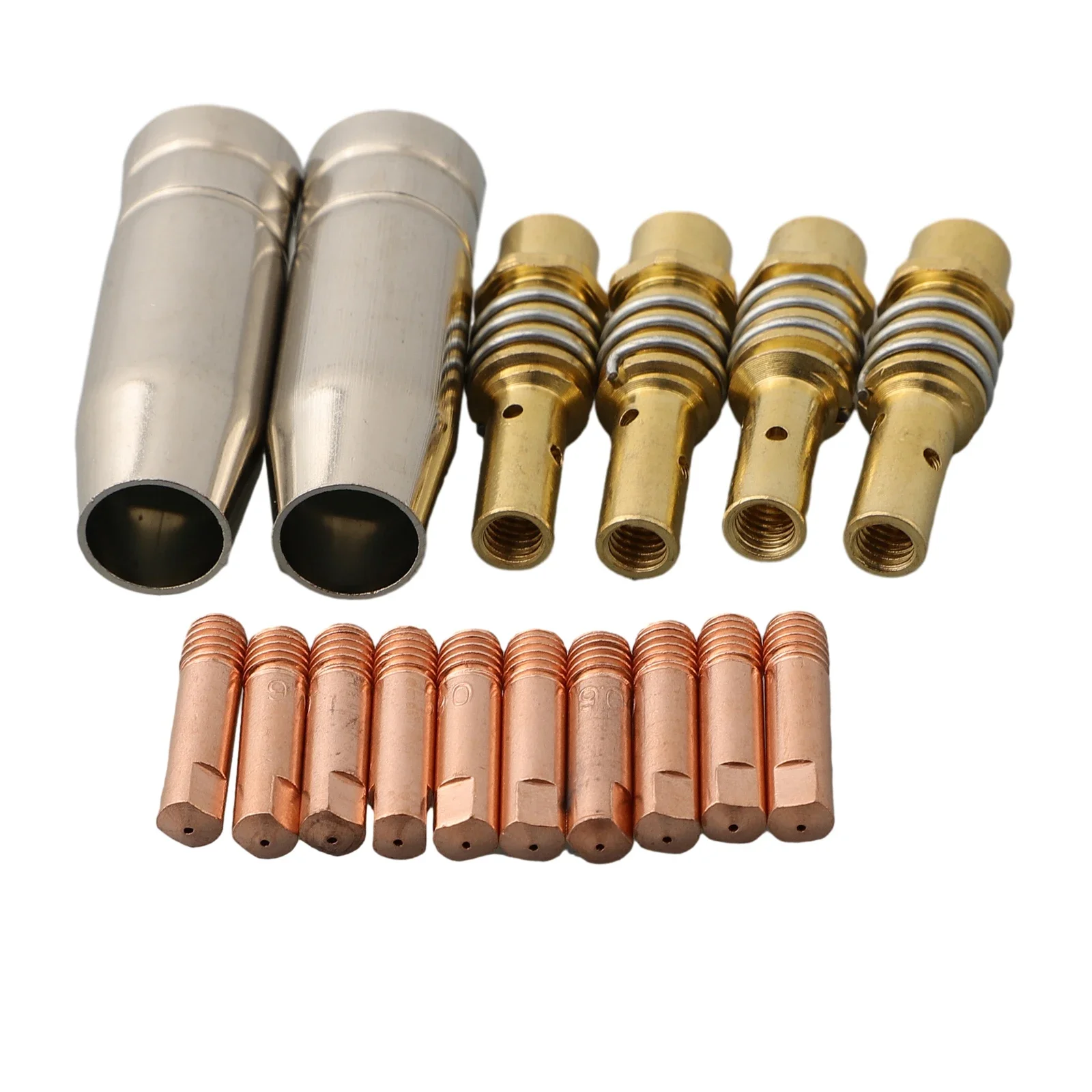 Consumibles de punta de contacto Mig 16 piezas Soldadura MIG MB15 15AK Punta de contacto 0,8/1,0/1,2 mm Boquillas conductoras Consumibles Tubos de contacto