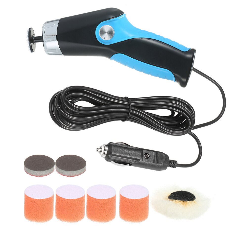 Car Electric Polishing Machine Cleaning Waxing Sealing Glaze Machine Car Surface Scratch Repair Tool: Car charger blue
