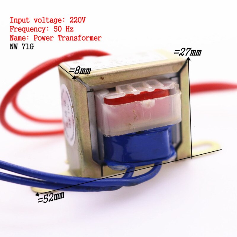 Mini transformador de 1 pieza, 1W, reductor de Ac220v a CA, Motor único de 12v CA, transformador de núcleo de cobre de 90mA