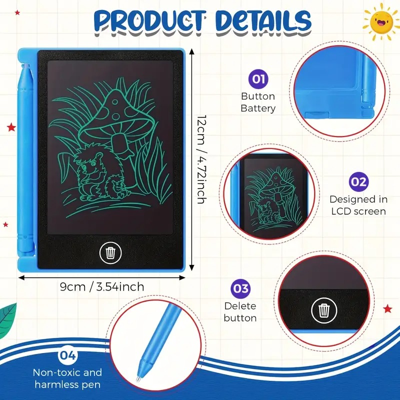 4.5 polegada lcd escrita tablet prancheta crianças graffiti sketchpad brinquedos escrita quadro negro magia prancheta brinquedo presente