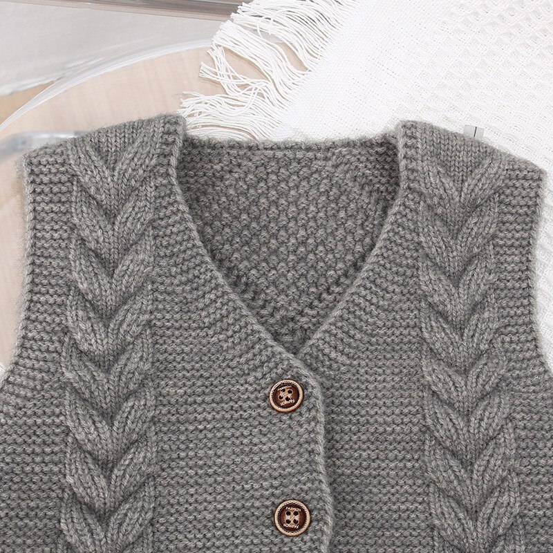 2022 autunno inverno neonato gilet cappotto bambini vestiti in cotone lavorato a maglia cardigan senza maniche gilet bambino capispalla per bambini 1-5Y