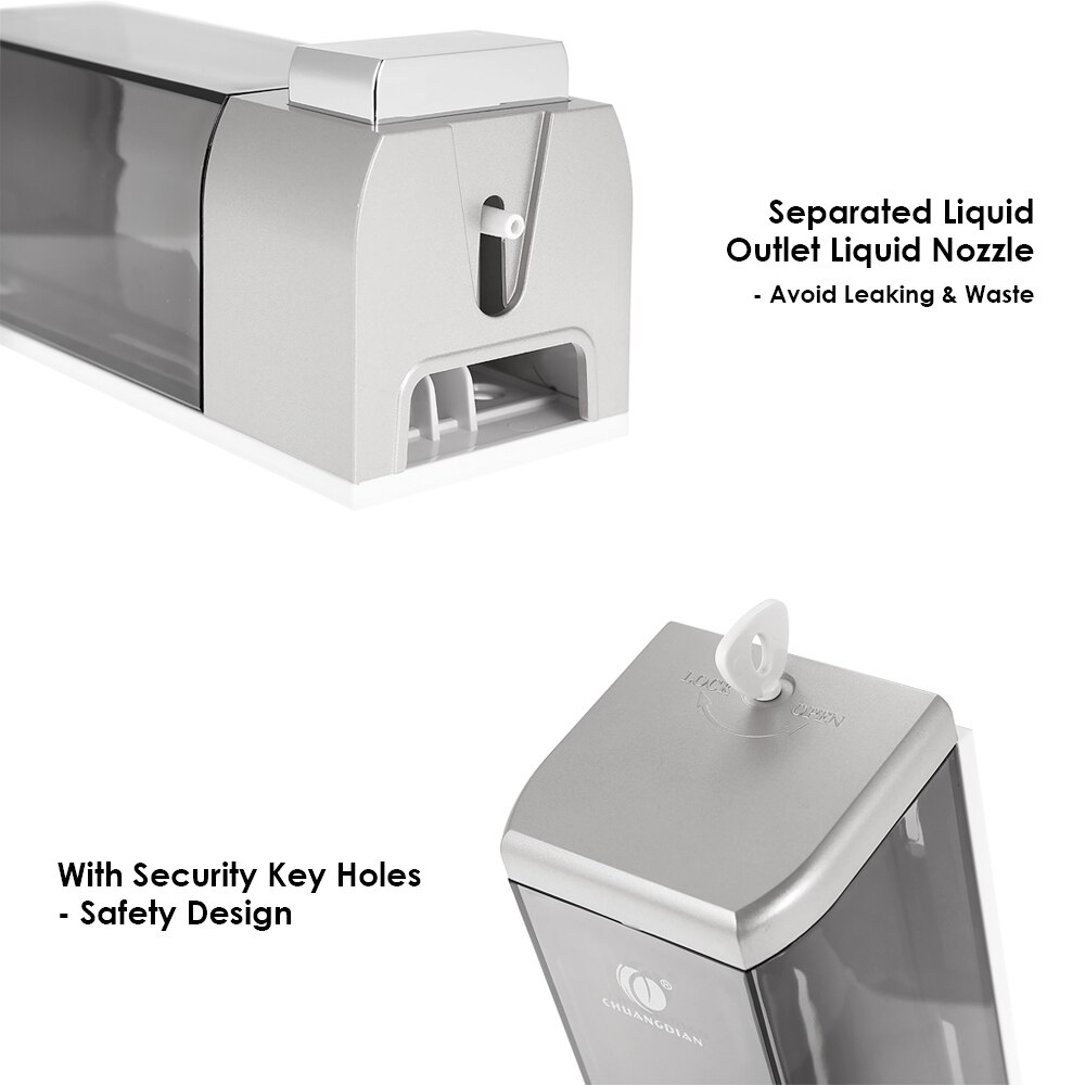 CHUANGDIAN Manual Gel Dispenser Wall Mount Soap Dispenser 500ml Liquid Hand Cleanser Lotion Dispenser Dispenser For Liquid Soap