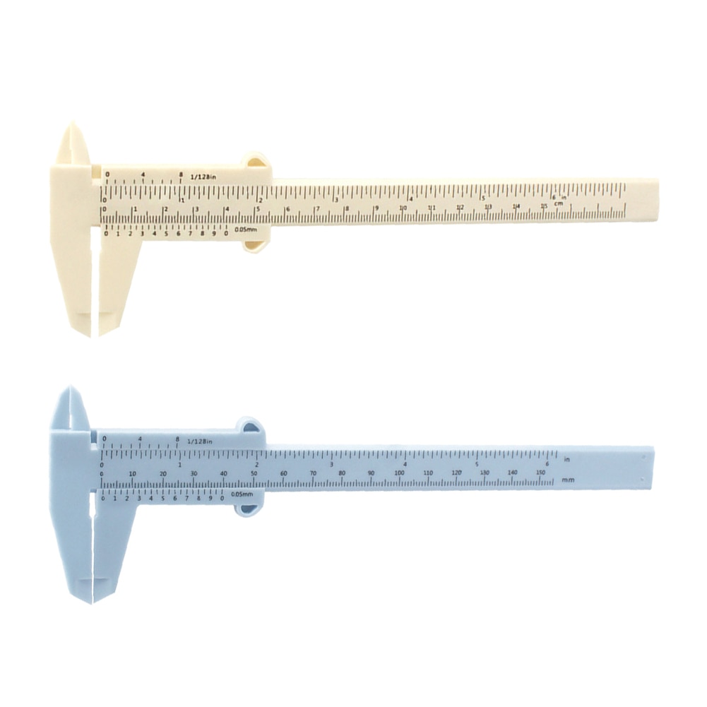 0-150mm double rule scale plastic Vernier caliper measuring Student Mini tool ruler Depth Diameter Measuring Tool