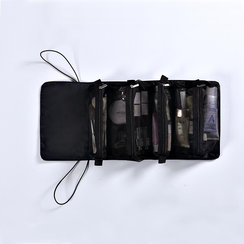 Multifunctionele cosmetische opbergtas grote verpakkingskubussen waterdichte nylon bagage organizer toilettas reisaccessoires: Zwart