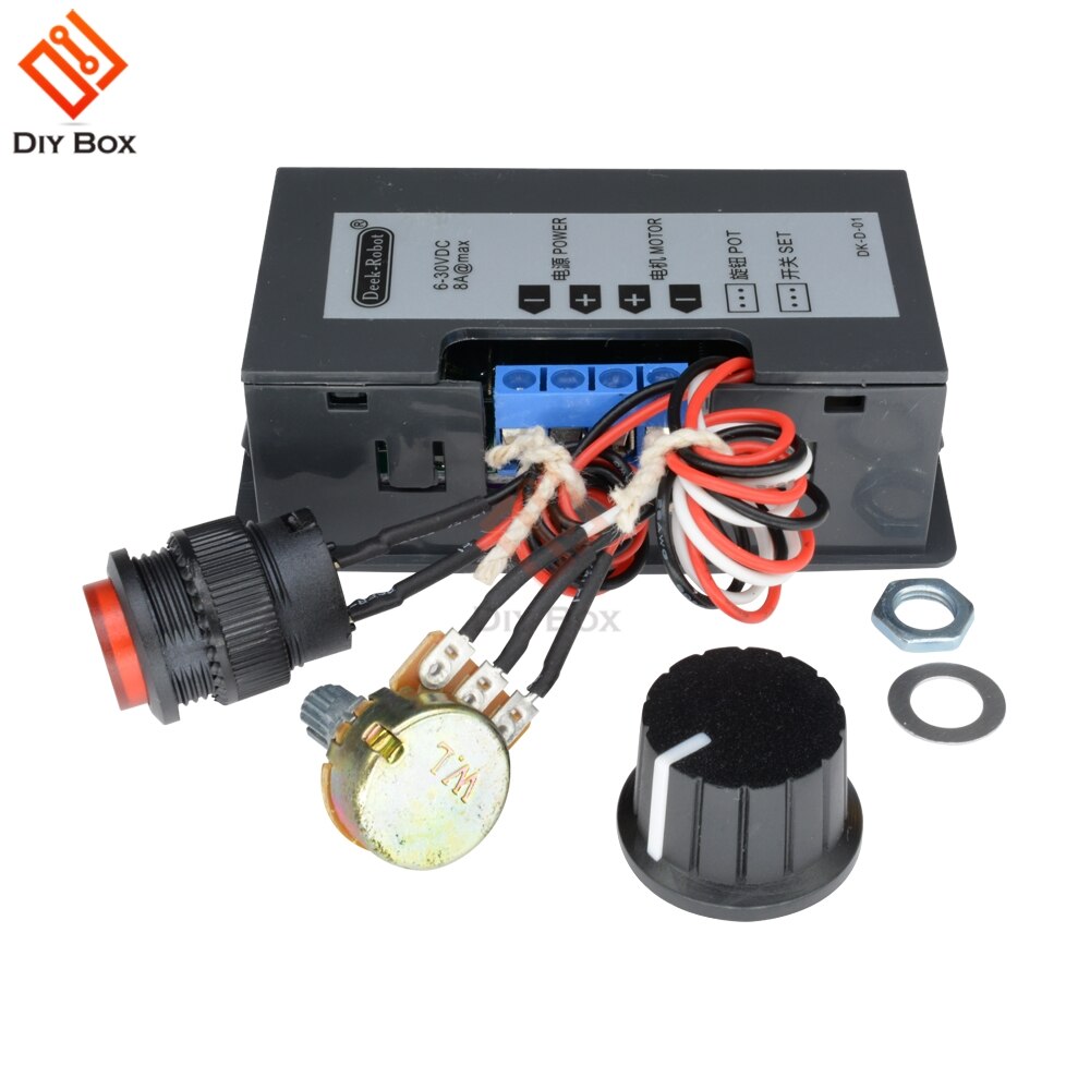 Dc 6 V-30 V 12V 24V 6A 8A Pwm Motor Speed Controller Verstelbare 16 Khz Motor regulator Gouverneur Schakelaar Rode Display Digitale