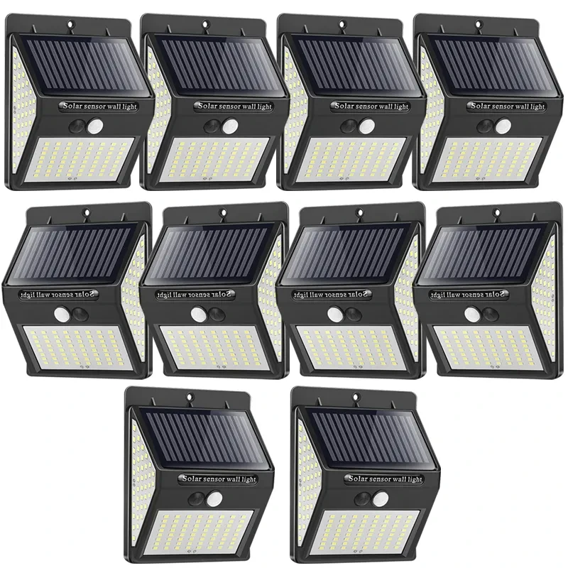 144 LED Solar Light Wireless PIR Motion Sensor Waterproof Wall Lamp Solar Powered Sunlight Street Lamp Garden Decor: Yellow
