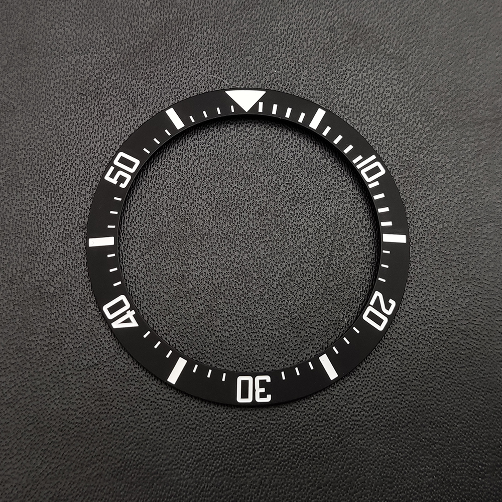 Modification d'horloge, lunette de 38mm, noir mat, anneau d'insertion en céramique de , diamètre intérieur 30.5, convient aux accessoires de montre pour hommes de 40mm: WHITE