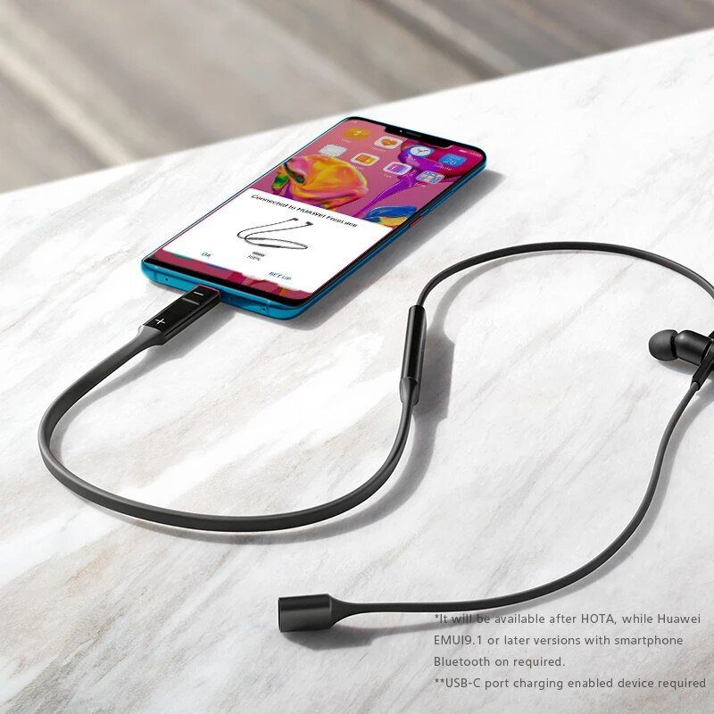 Huawei FreeLace Wireless Earphone Bluetooth Sport Waterproof In-ear Memory Cable Metal Cavity Silicon Magnetic Switch