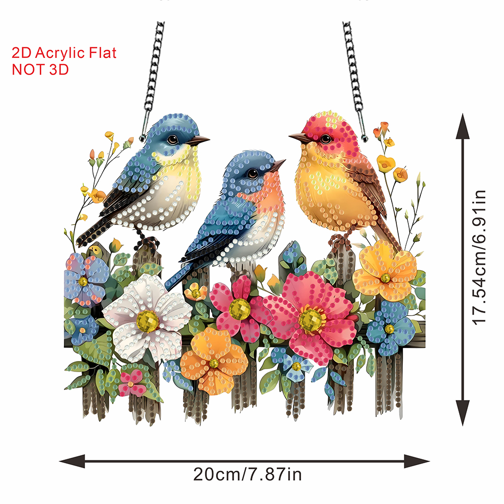 Flowers Cross Diamond Art Hanging Pendant Diamond Painting Home Decor Rhinestone Diamond Art Window Pendants for Window Decor