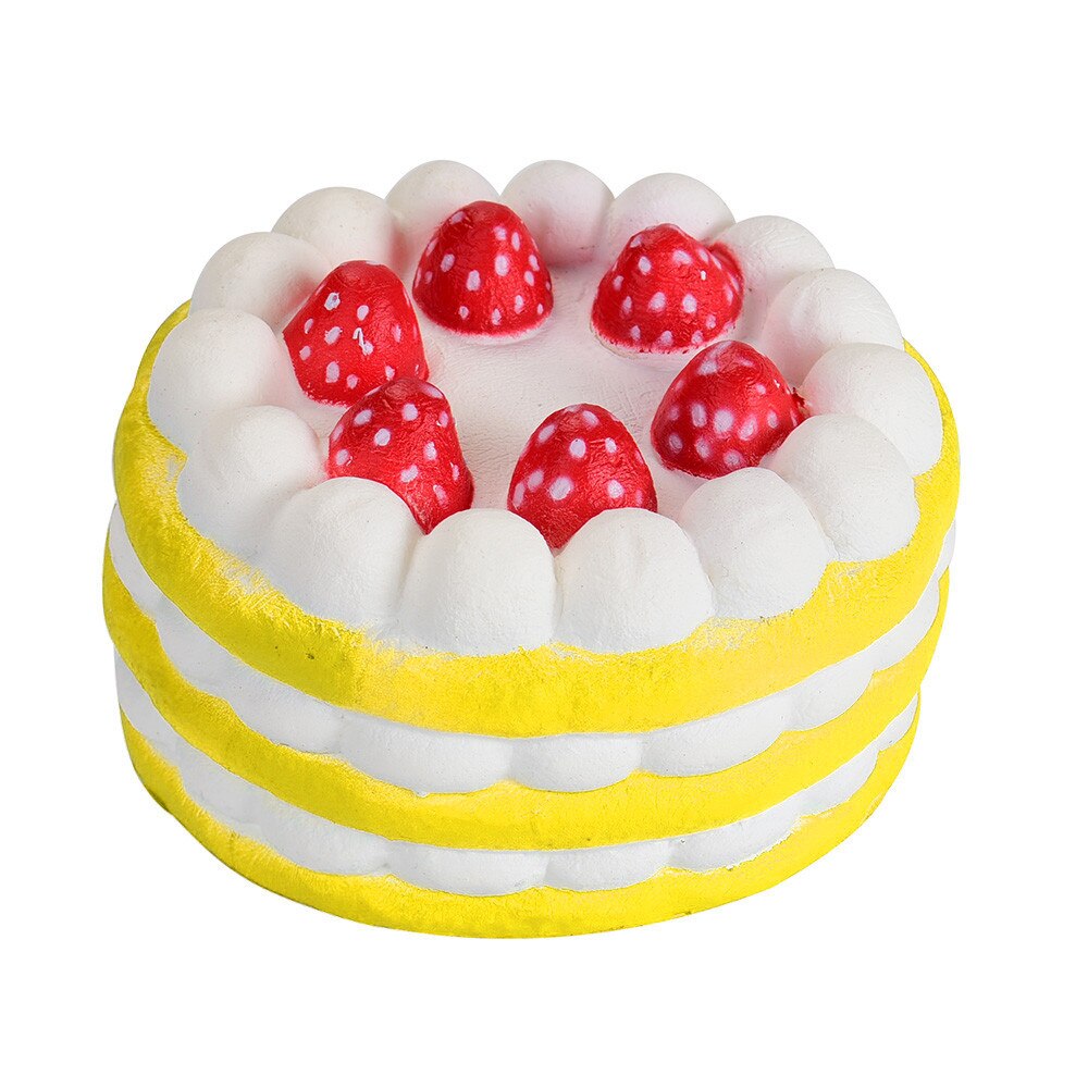 Kawaii Erdbeere Kuchen Brot Eis Creme Art Spielzeug Squishy quetschen Langsam steigend Spielzeug für Lindert betonen Angst Aufmerksamkeit: Gelb