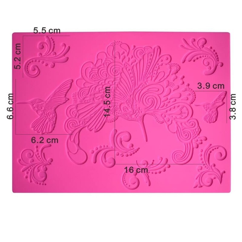 Hummingbird Silicone Cake Mold for Decorating Fondant Cake Lace Mats, Chocolate, Gumpastes Mold, Kitchen Gadgets: Default Title