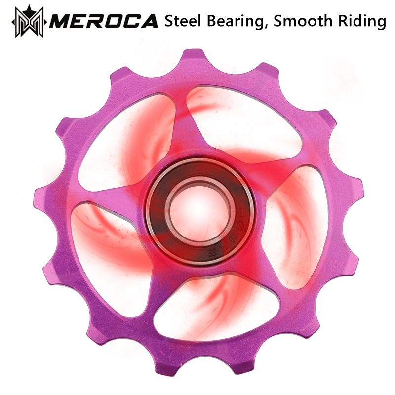 MEROCA 2 stücke MTB Rennrad Schaltwerk Rolle einstellen Fahrrad Jockey führen Rad Unterstützung 8-11 Geschwindigkeit 11T 13T für Shimano Sram