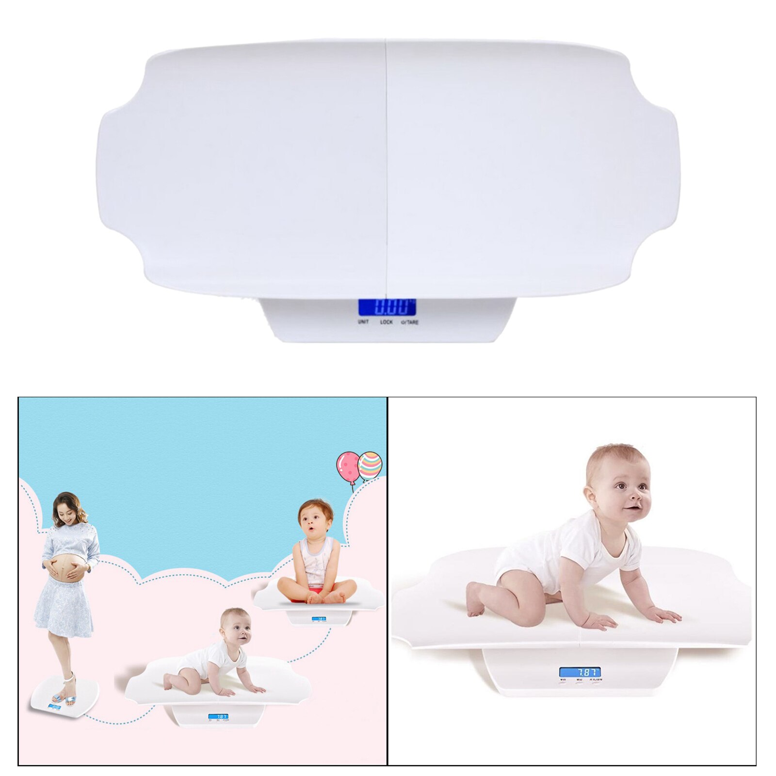 Accurate Electronic Digital Baby Scale Pet Infant Scale LCD Display White