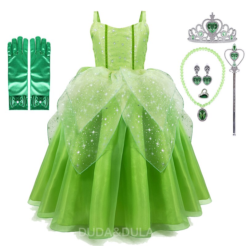 Flower Fairy Dresses Kids Girl Princess Fairies Fancy Dress With Wings Child Halloween Birthday Party Costume Elves Clothes
