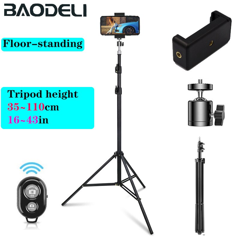 Photographic Lighting Stand Fill Light Stand With 1/4 Screw Adjustable Tripod Suit For Ring Light Desktop And Vertical Ring Lamp: Set2 110cm Tripod