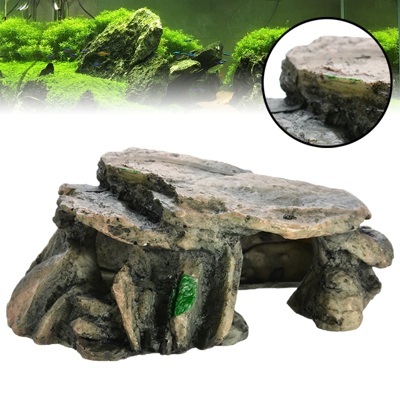 Aquarium Schuilplaatsen Rock Reptiel Klimmen Platform Terrarium Accessoires Stenen voor Aquarium Decoratie