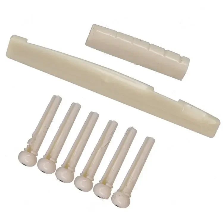 Tragbare 6-saitige Gitarre Bridge Pins Sattel Mutter Akustische Rinder Saitenhalter Kunststoff Gitarre Zubehör für Akustische Gitarre: YELLOW